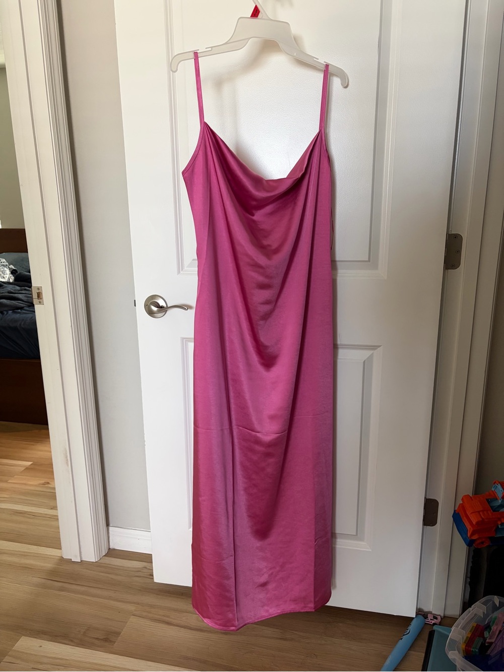 Pretty Lavish Keisha cowl neck satin midaxi dress in hot pink